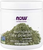 🧖 now solutions european clay powder: detox and cleanse with pure 6-ounce facial mask logo