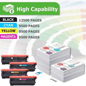 img 3 attached to 🖨️ High-Quality Aztech Compatible Toner Cartridge Replacement for HP 508X/508A - Black Cyan Yellow Magenta, 4-Pack - Ideal for HP Color Enterprise M553 & MFP M577 Printers