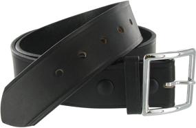 img 1 attached to 👔 Black Boston Leather Garrison Belt - Men's Accessories, 1.75 Inches