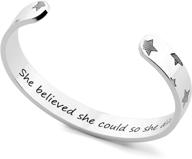 arifoo bracelets: personalized inspirational mantra cuff bangle - perfect gift for her logo