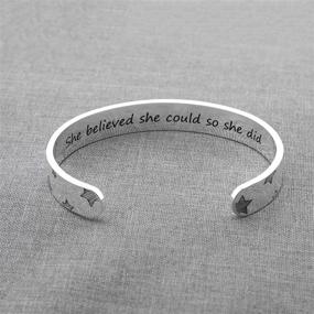 img 1 attached to Arifoo Bracelets: Personalized Inspirational Mantra Cuff Bangle - Perfect Gift for Her