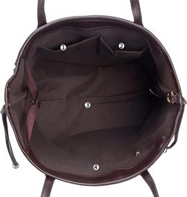img 1 attached to Женские кожаные сумки сатчел 👜 - сумки для шоппинга с верхней ручкой и кошельком