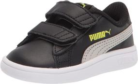 img 4 attached to 👟 PUMA Girls' Smash V2 Velcro Sneaker in Elderberry, Indigo, Silver, White - Size 2 M US Little Kid