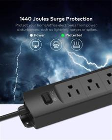 img 1 attached to 🔌 TROND Surge Protector Power Strip with USB, Flat Plug, Wall Mountable - Ideal for Home Office, Desk, Bedside - 4 USB Charging Ports, 4 AC Outlets - 1440 J Surge Protection - 3ft Extension Cord (Black)