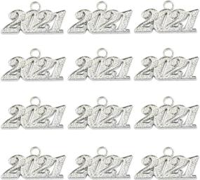 img 4 attached to 🎓 Aokbean Pack of 12 Alloy 2021 Year Charm for DIY Crafts – Graduation Tassel & Graduation Day Charm