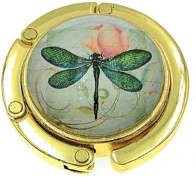 img 3 attached to 🐉 Polished Brass and Glass Green Dragonfly Folding Purse Hanger by Value Arts