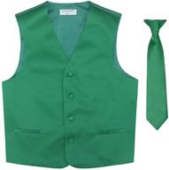 👔 emerald green boy's dress vest & necktie set - solid color neck tie included logo