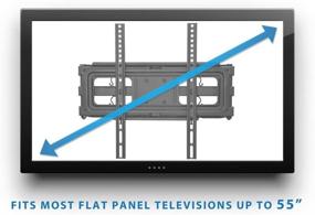 img 1 attached to 📺 Mount-It! Full Motion TV Wall Mount: Dual Arm Articulating Bracket for 32-55 Inch TVs, Low Profile Design with Tilt, Swivel, and VESA Compatibility up to 400 x 400mm