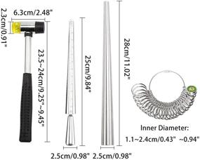 img 3 attached to 📏 PandaHall Elite Jewelry Sizing Set: 4 Metal Ring Mandrels, Finger Sizing Stick, 27 Circle Models, Rubber Hammer