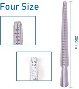 img 2 attached to 📏 PandaHall Elite Jewelry Sizing Set: 4 Metal Ring Mandrels, Finger Sizing Stick, 27 Circle Models, Rubber Hammer