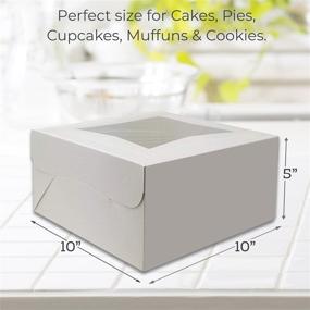 img 3 attached to 🍰 10x10x5 inch Cake Boxes with Cake Boards: Bulk Bundt Cake Carrier, Cheesecake Container, and Pie Box with Window - 10 Pack of Each, Disposable Cake Supplies