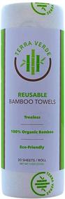 img 4 attached to Premium Reusable Bamboo Paper Towels by Terra Verde - 1 Roll of Eco-Friendly Kitchen Towels with 20 Sheets - Organic Biodegradable Cleaning Cloths - Washable & Durable - Ideal for Travel, Car, & Home Use