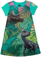 🦖 jurassic world dinosaur-inspired girls' t-shirt dress: explore the jungle in style at universal studios logo