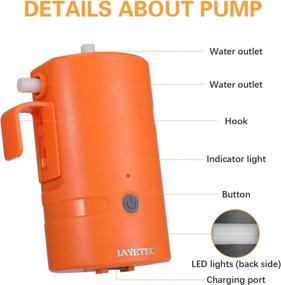 img 3 attached to JAYETEC Portable Outdoor Shower: USB Rechargeable 🚿 4400mAh Battery Powered Pump for Camping, Hiking, and Travel