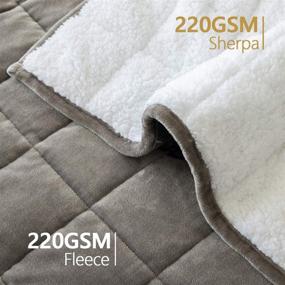 img 3 attached to 🛏️ Mr.Sandman Sherpa Fleece Weighted Blanket 20lb: Queen Size Bed Luxury Throw Blanket with Ceramic Beads - Super Soft, Grey/White, 60"x80