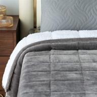 🛏️ mr.sandman sherpa fleece weighted blanket 20lb: queen size bed luxury throw blanket with ceramic beads - super soft, grey/white, 60"x80 logo