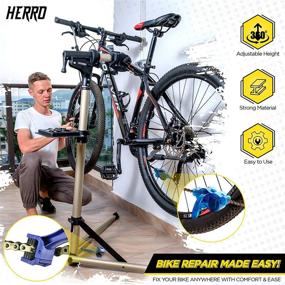 img 3 attached to 🚲 Bike Repair Stand with Foldable Tool Plate - Max Load Capacity 66 lbs - Portable Bike Stand and Chain Cleaner Solution Combo