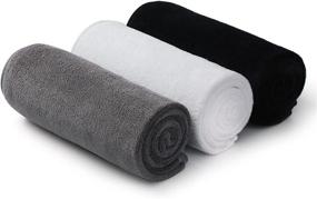 img 4 attached to 🏋️ Bobor Gym Towel Set: Super Soft, Quick-Drying 3-Pack Towels for Men and Women - Ideal for Tennis, Yoga, Cycling, Swimming