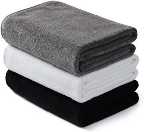 img 3 attached to 🏋️ Bobor Gym Towel Set: Super Soft, Quick-Drying 3-Pack Towels for Men and Women - Ideal for Tennis, Yoga, Cycling, Swimming