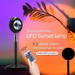 img 3 attached to Sunset Lamp with Remote Control - RGB LED Multicolor Sunset Projection Light Projector, Adjustable & Fade Mode, USB Port - Enhance Your TIK Tok Experience