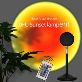 img 1 attached to Sunset Lamp with Remote Control - RGB LED Multicolor Sunset Projection Light Projector, Adjustable & Fade Mode, USB Port - Enhance Your TIK Tok Experience