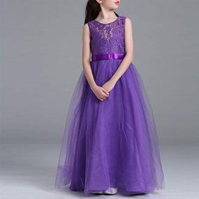 img 2 attached to 🌸 Sparkling Nostalgia: Glitter Vintage Pageant Flower Dresses for Girls' Clothing