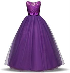 img 4 attached to 🌸 Sparkling Nostalgia: Glitter Vintage Pageant Flower Dresses for Girls' Clothing