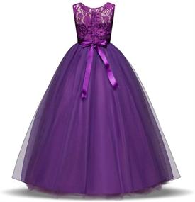 img 3 attached to 🌸 Sparkling Nostalgia: Glitter Vintage Pageant Flower Dresses for Girls' Clothing