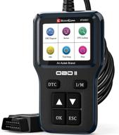 улучшенный сканер autek 501 obd2: окончательный универсальный считыватель кодов для автомобилей с проверкой батареи; чтение и очистка кодов неисправностей + готовность к тесту i/m + застывший кадр + информация о машине datastream | обновленная версия логотип