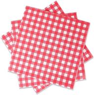 🍽️ 40 count red gingham paper napkins - disposable luncheon napkins for party, christmas, dinner, picnic, bbq, wedding - red and white checkered design - 3-ply, 6.5x6.5 inches logo