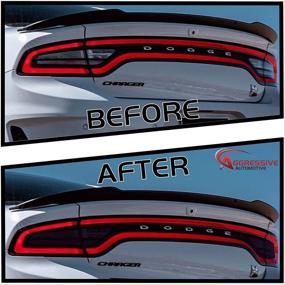 img 2 attached to 🚘 2015-2021 Dodge Charger Aggressive Overlay Package Deal: Tail Light, Front & Rear Tinted Side Marker Light Overlays + Precut Smoked Vinyl Tint Film for Blacked Out Dark Smoked Look (20% Off Package Deal)