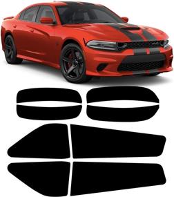 img 4 attached to 🚘 2015-2021 Dodge Charger Aggressive Overlay Package Deal: Tail Light, Front & Rear Tinted Side Marker Light Overlays + Precut Smoked Vinyl Tint Film for Blacked Out Dark Smoked Look (20% Off Package Deal)