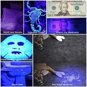img 3 attached to 🔦 UV Black Light Flashlight: Discover Pet Urine Stains & Scorpions with 100 LED Power + UV Sunglasses