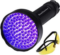 🔦 uv black light flashlight: discover pet urine stains & scorpions with 100 led power + uv sunglasses logo