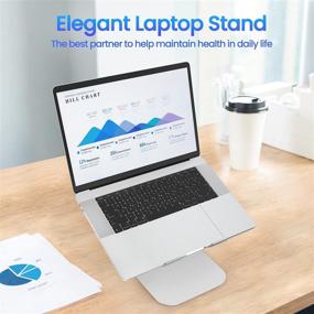 img 3 attached to 🖥️ AgoKud Laptop Stand: Foldable Aluminium Alloy Stand for MacBook Pro/Air, Dell, Samsung - Adjustable, Ergonomic, Heat-Vent - 8'' to 17'' Laptops