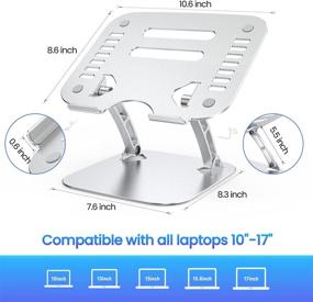 img 2 attached to 🖥️ AgoKud Laptop Stand: Foldable Aluminium Alloy Stand for MacBook Pro/Air, Dell, Samsung - Adjustable, Ergonomic, Heat-Vent - 8'' to 17'' Laptops