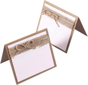 img 2 attached to 🌾 UEETEK 10pcs Burlap Guest Wedding Party Table Place Cards: Perfect Addition to Shabby Chic Rustic Wedding Décor Collection