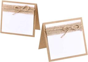 img 4 attached to 🌾 UEETEK 10pcs Burlap Guest Wedding Party Table Place Cards: Perfect Addition to Shabby Chic Rustic Wedding Décor Collection