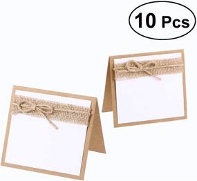 img 3 attached to 🌾 UEETEK 10pcs Burlap Guest Wedding Party Table Place Cards: Perfect Addition to Shabby Chic Rustic Wedding Décor Collection