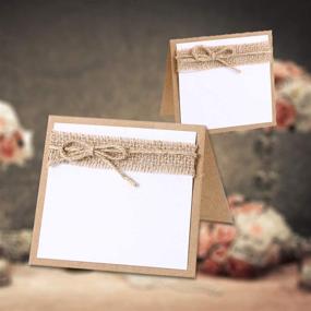 img 1 attached to 🌾 UEETEK 10pcs Burlap Guest Wedding Party Table Place Cards: Perfect Addition to Shabby Chic Rustic Wedding Décor Collection