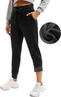 👖 iuga women's winter fleece joggers with pockets - warm sherpa lined sweatpants for women logo