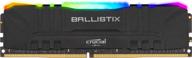 💥 enhance gaming performance with crucial ballistix rgb 3000 mhz ddr4 dram desktop memory - 8gb cl15 bl8g30c15u4bl (black) logo