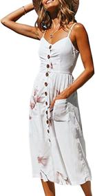 img 4 attached to Angashion Summer Bohemian Spaghetti Pockets Dress: Trendy Women's Clothing