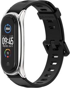 img 4 attached to MIJOBS Силиконовый спортивный ремешок для Xiaomi Mi Band 5/6: Запасная браслетка для Mi Band 4/3 с улучшенной совместимостью ремешка