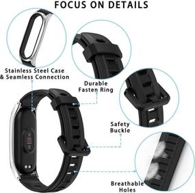 img 3 attached to MIJOBS Силиконовый спортивный ремешок для Xiaomi Mi Band 5/6: Запасная браслетка для Mi Band 4/3 с улучшенной совместимостью ремешка