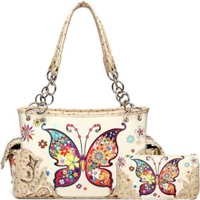 img 4 attached to 👜 Concealed Shoulder Handbags & Wallets with a Western Butterfly Touch for Women