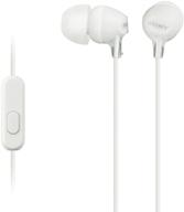 🎧 sony mdrex15ap ex series earbud headset with mic - fashion color (white) logo
