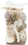 🎯 jodhpuri decorative vase fillers for centerpieces – white and beige rattan sphere mix – 18 assorted pieces for table décor logo