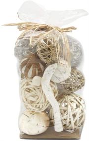 img 2 attached to 🎯 Jodhpuri Decorative Vase Fillers for Centerpieces – White and Beige Rattan Sphere Mix – 18 Assorted Pieces for Table Décor