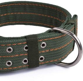 img 2 attached to 🐾 Buckle Dog Collar: Wide Adjustable Nylon Military Tactical Collar for Heavy Duty Dogs - 2-Row D Ring